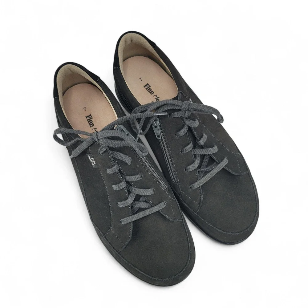 Finn Comfort Prato Nubuck Shoes Womens US 9.5 EU 40.5 Black‎ Comfort Walking Zip